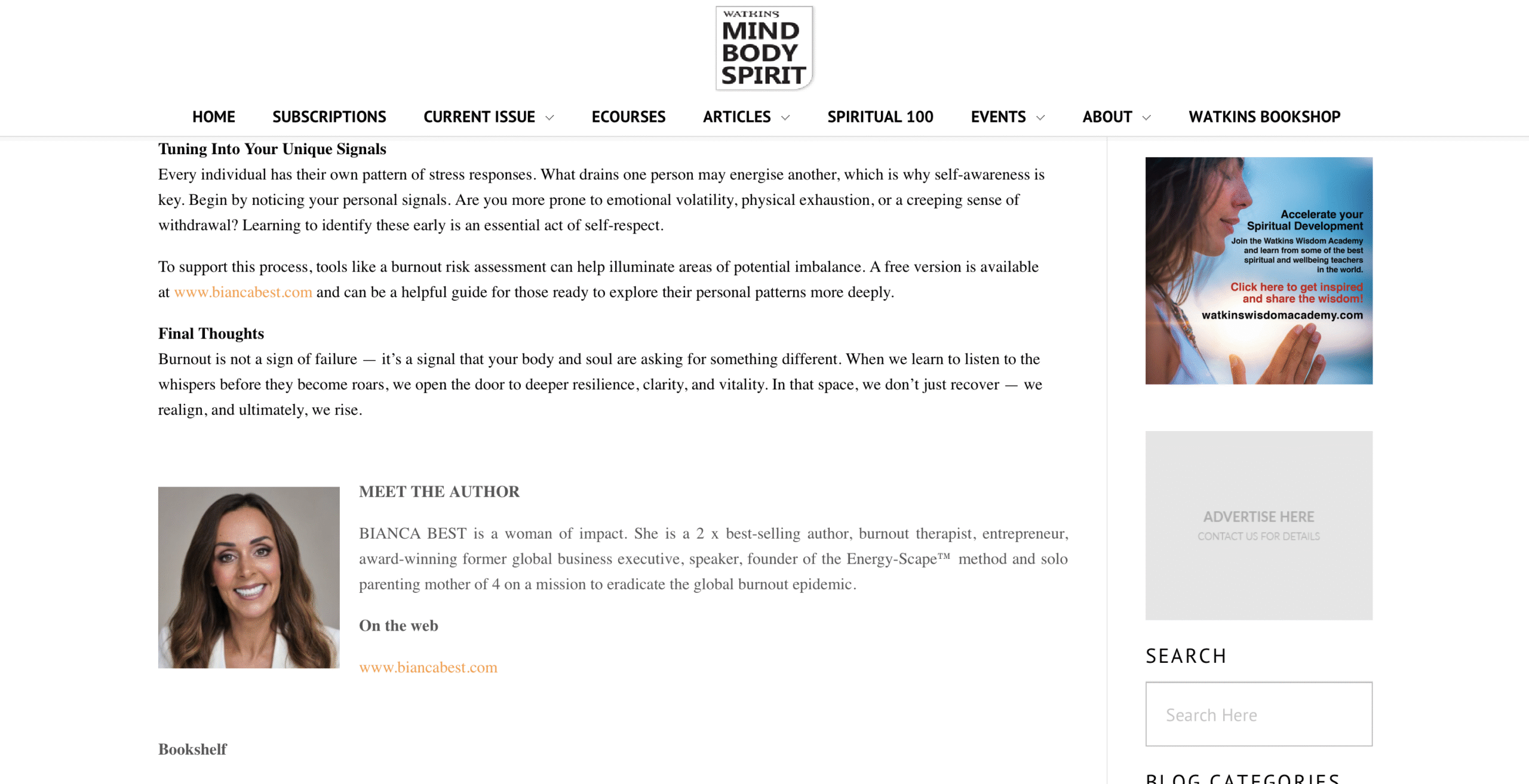 Mind Body Spirit – Listen to the Whispers: Your Body and Soul Know When to Pause