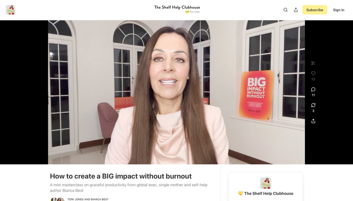 Shelf Help Masterclass on Big Impact Without Burnout: Energy Mastery